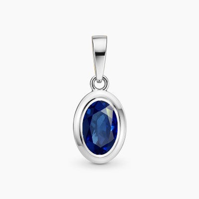 Zawieszka Portofino białe złoto 585 z szafirem 0,52 ct