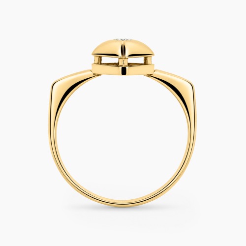 Pierścionek z żółtego złota 585 oryginalny, z brylantem 0,08 ct