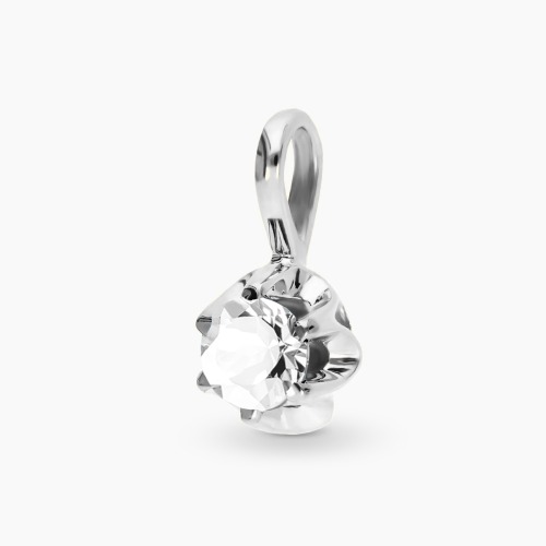 Zawieszka z białego złota 585 z białym szafirem 0,33 ct, 0,55 g