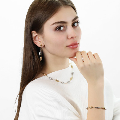 Bransoletka z dwukolorowego złota 585 ażurowa 4,87g 2