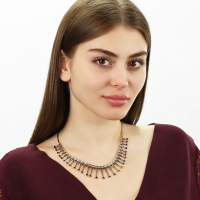 Złoty naszyjnik kolia z dwukolorowego złota 585 z... 2