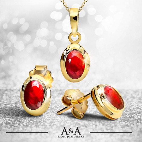 Zawieszka Portofino żółte złoto 585 z rubinem 0,57 ct