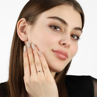 Pierścionek zaręczynowy dwukolorowe złoto 585 Parma z... 2