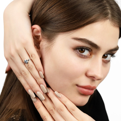 Pierścionek zaręczynowy Portofino z białego złota 585 z... 2