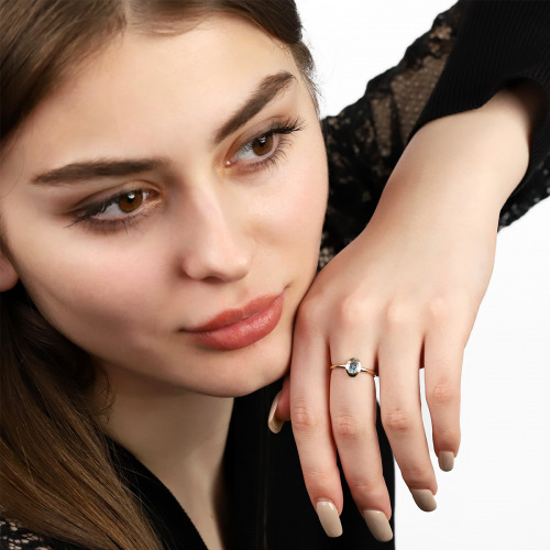 Pierścionek zaręczynowy Portofino z żółtego złota 585 z topazem 0,51 ct