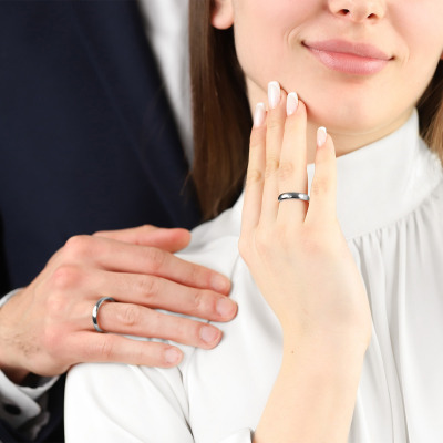 Obrączki Lombardia z białego platynowanego złota 585... 2