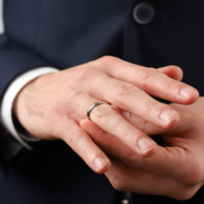 Obrączki Lombardia z białego nierodowanego złota 585... 2