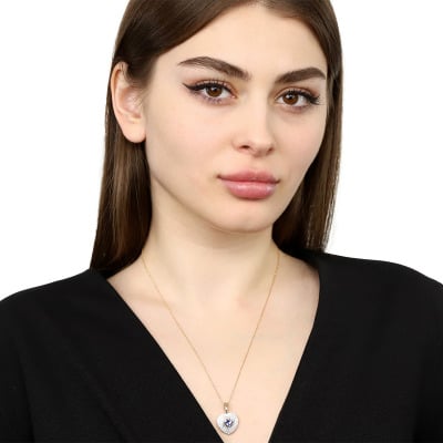 Zawieszka serce ze złota 585 z tanzanitem i brylantami 2