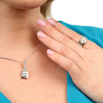 Pierścionek z dwukolorowego złota 585 w stylu Art Déco z... 2