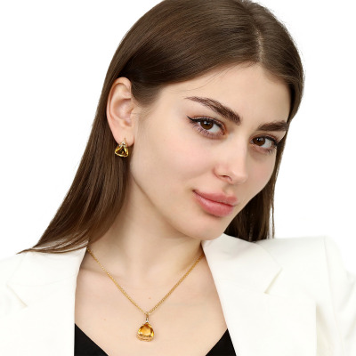 Zawieszka żółte złoto z okazałym cytrynem 13,37 ct i... 2