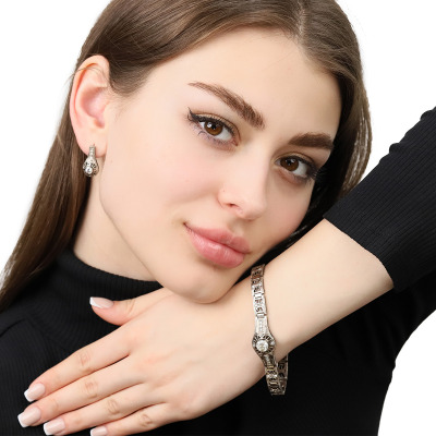 Bransoleta ręcznie wykonana z białego złota 585 z... 2