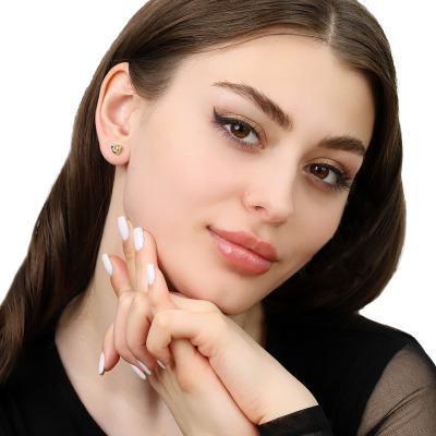 Kolczyki na sztyft z żółtego złota 585 supełki 0,87g 2