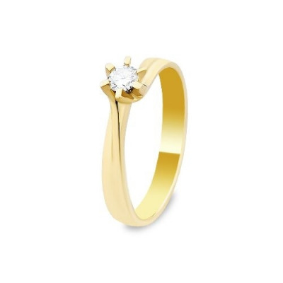 Pierścionek zaręczynowy z żółtego złota 585 z brylantem...