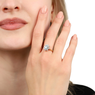 Pierścionek zaręczynowy Venezia z dwukolorowego złota 585... 2