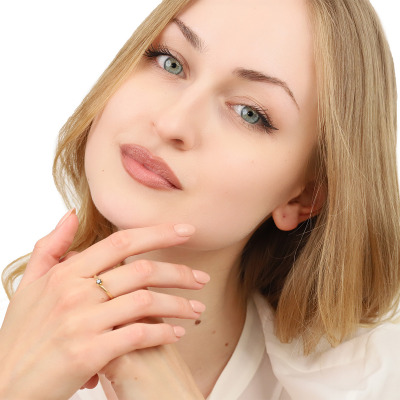 Pierścionek zaręczynowy żółte złoto 585 Roma z czarnym... 2