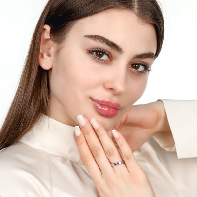 Obrączki Piemonte z białego platynowanego złota 585... 2