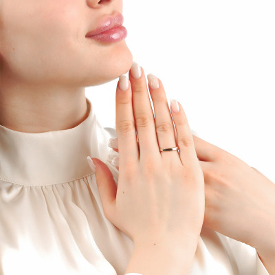 Obrączki Lazio z białego nierodowanego złota 585 płaskie... 2