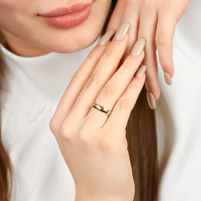 Obrączki Sicilia z żółtego złota 585 półokrągłe zdobione... 2