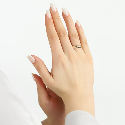 Obrączki Lombardia z żółtego złota 585 półokrągłe 4 mm z... 2