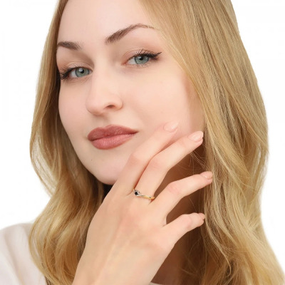 Pierścionek zaręczynowy Roma dwukolorowe złoto 585 z... 2