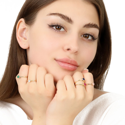 Pierścionek zaręczynowy Torino żółte złoto 585 z... 2