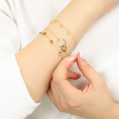 Bransoletka celebrytka w trzech kolorach złota 585 z... 2