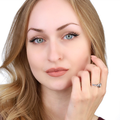 Pierścionek z białego złota 585 z brylantem 0,21 ct Vs/G 2