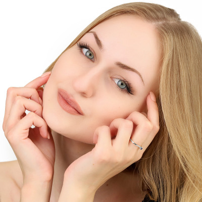 Pierścionek zaręczynowy białe złoto 585 Roma z szafirem... 2