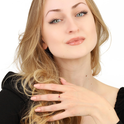 Pierścionek zaręczynowy dwukolorowe złoto 585 Vicenza z... 2