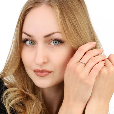 Pierścionek zaręczynowy białe złoto 585 Vicenza z... 2