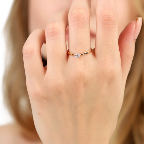 Pierścionek zaręczynowy białe złoto 585 Vicenza z brylantem 0,16 ct