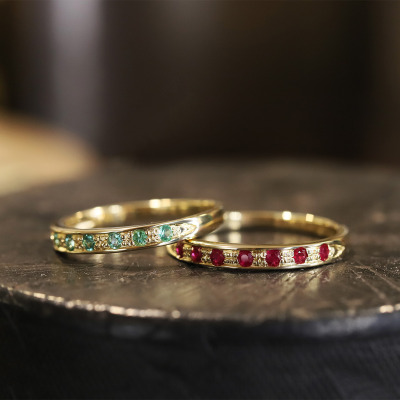 Pierścionek w formie obrączki z żółtego złota 585 z... 2