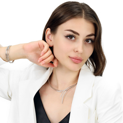 Naszyjnik z białego złota 750 z brylantami 1,31 ct 2