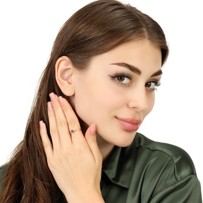 Pierścionek zaręczynowy dwukolorowe złoto 585 Vicenza z... 2