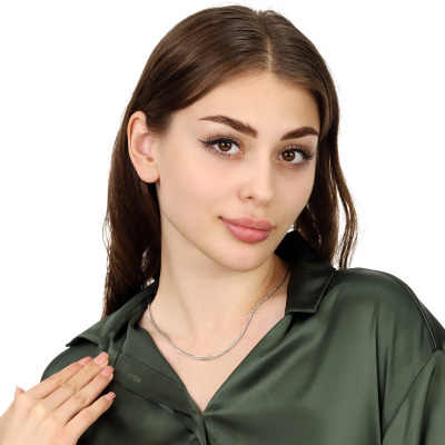 Łańcuszek białe złoto 585 gęsty splot dł. 50 cm 2