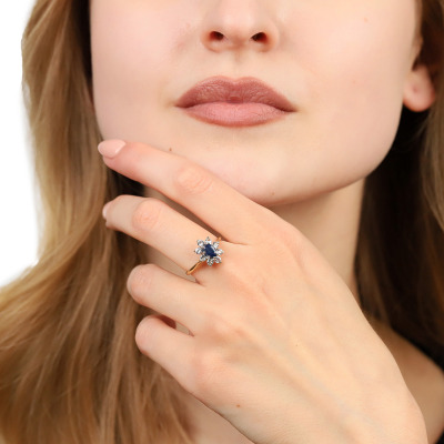 Pierścionek zaręczynowy Venezia dwukolorowe złoto 585 z... 2