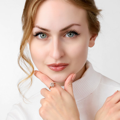 Pierścionek zaręczynowy Venezia z różowego złota 585 z... 2