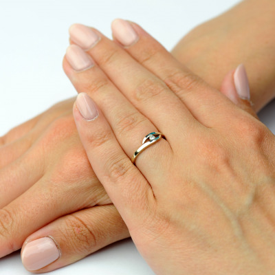 Pierścionek z białego rodowanego złota 585 z brylantem 2