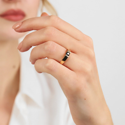 Pierścionek zaręczynowy Milano dwukolorowe złoto 585 z... 2