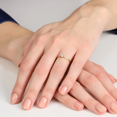 Pierścionek zaręczynowy Siena dwukolorowe złoto 585 z... 2