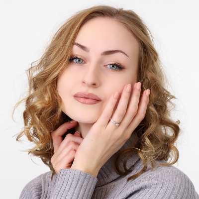 Pierścionek z dwukolorowego złota 585 z brylantami 0,38... 2