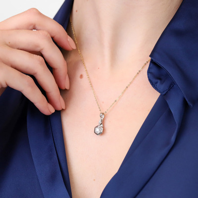 Zawieszka ręcznie wykonana białe złoto 585 z brylantami... 2