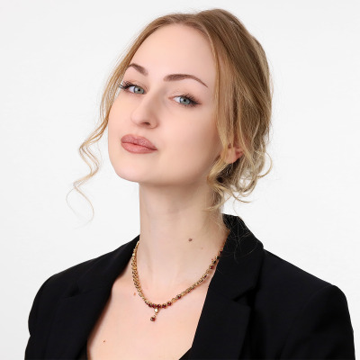 Naszyjnik kolia z żółtego złota 585 z naturalnymi... 2