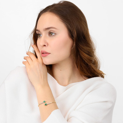 Bransoletka z dwukolorowego złota z brylantami 0,15 ct i... 2