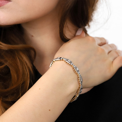 Bransoletka Art Déco z dwukolorowego złota 585 i... 2