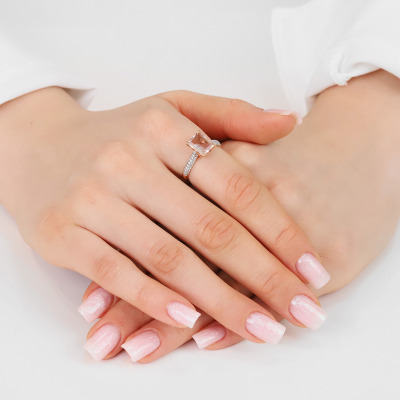 Pierścionek z różowego złota 585 z brylantami 0,30 ct i... 2