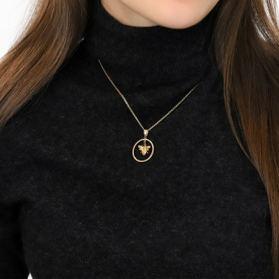 Zawieszka okazała z żółtego złota 585 z pszczołą 2