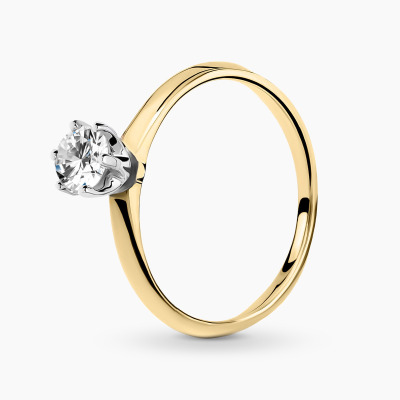 Pierścionek dwukolorowe złoto 585 Torino z brylantem 0,40...