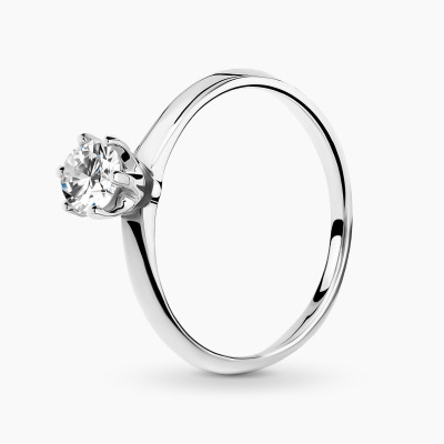 Pierścionek zaręczynowy białe złoto 585 Torino z...