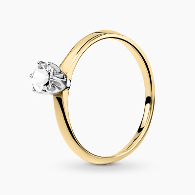 Pierścionek zaręczynowy dwukolorowe złoto 585 Torino z...